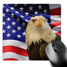 3dRose, Bald Eagle and American Flag, Mouse Pad picture