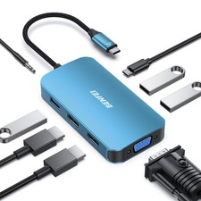 BENFEI USB C Docking Station, 8-in-1 USB C Hub with Triple Display Dual HDMI,... picture