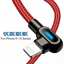 90 Degree USB Cable 3FT Fast Charging Cord For iPhone 6 7 8 XR XS SE 11 12 13 14 picture