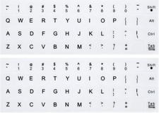 (2PCS Pack) English Keyboard Stickers, Universal Keyboard Replacement Letters En picture