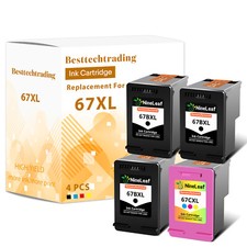 Refilled 67XL Ink Cartridge 4PK Compatible with HP DeskJet Plus 4140 4152 4155  picture