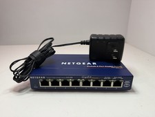 Vintage NETGEAR ProSafe GS108 8-Port Gigabit Switch + Power Adapter picture