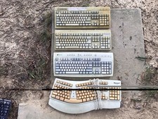 Mixed Brands Lot of 4 Wired Standard Keyboards QWERTY English Beige Multimedia picture