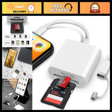 Dual Connector SD Card Reader for iPhone & iPad, USB-C & Lightning Adapter, Supp picture