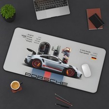 Porsche 911 Racing Blueprint Desk Mat | Car Illustration Mousepad picture