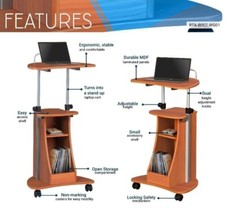 Techni Mobili Sit-to-Stand Rolling Adjustable Storage Medical Laptop Desk picture