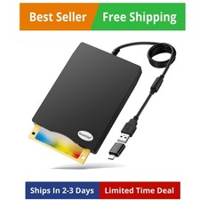 USB Floppy Disk Reader, 3.5 inch External Portable 1.44 MB FDD Floppy Disk Dr... picture