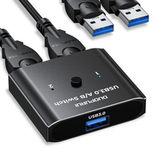 USB 3.0 Switch 2 in 1 Out / 1 in 2 Out Bi-Directional,USB Switcher 2 Computer... picture