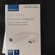 NEW Insignia USB 3.0 to Ethernet Adapter 1Gbps Fast Connector for Windows, MacOS picture
