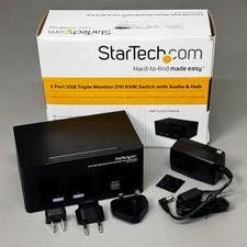 STARTECH.COM 2 Port Triple Monitor DVI USB KVM Switch Audio Black SV231TDVIUA picture