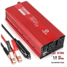 Peak Power Inverter for Vehicles - DC 12V to 110V AC Converter 1000W/2000W picture