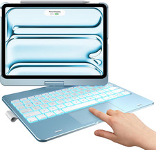 Typecase Touch Keyboard Case for iPad Pro 11 M5/M4, 7-in-1, Rotating, Light Blue picture