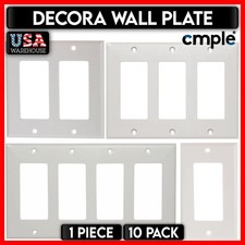 Wall Plate Switch Outlet Cover 1 2 3 4 Gang White Decorator Wallplate Faceplate picture