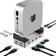 ANYOYO Mac mini M4 Dock, 40Gbps Docking Station Stand with 8TB 40Gbps, Silver picture