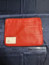 New Levenger red pebble Leather business clutch organizer tablet bag case unisex picture