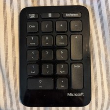Microsoft Wireless Numeric Keypad, Black, Portable, Enhanced Function Keys, EN picture