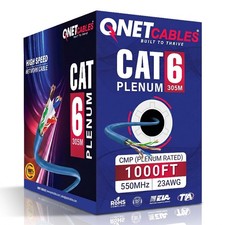 CAT6 Plenum Cable 1000ft CMP 23AWG UTP Ethernet Network Cable 10Gbps 550MHz picture
