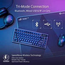 BLACK - ASUS ROG AZOTH WIRELESS MECHANICAL GAMING KEYBOARD – 75% TKL, TRI-MODE picture