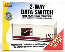 DB25 2 Way Data Switch connects to 2 Serial/Parallel Devices New picture