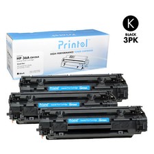 Printel Compatible Toner Cartridge Replacement for HP 36A (CB436A) Black 3 Pack picture