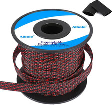 100Ft-1/2Inch PET Expandable Braided Wire Sleeving,Wire Loom Cable Sleeve For... picture