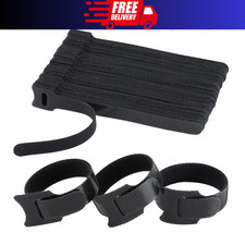 50-100pcs Cable Straps Wire Cord Hook Loop Ties Reusable Fastening Organizer Lot picture