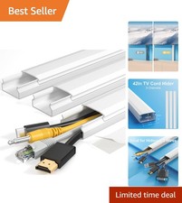 Space-Saving White Wire Cover | 42-inch Cord Concealer for TVs and Electronics picture