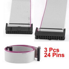 2.54mm Pitch 24 Pins 24 Wires F/F IDC Connector Flat Ribbon Cable 1 Meter 3pcs picture
