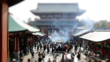 Landscape tilt shift japan architecture asian building Custom Gaming Mat Desk picture