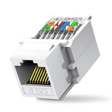 10-Pack Cat6 Tool-Less RJ45 Keystone Jack, White picture