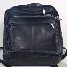 Kenneth Cole Black Genuine Leather Laptop Backpack Model 580675 picture