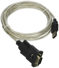 QVS USB 2.0 Type-A Male to DB-9 RS-232 Serial Male Adapter Cable 6 FT. - Black picture