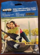 Raygo 6 ft IEEE-1394A Firewire 400 6-Pin Male to 6-Pin Male Cord Data DV Black picture
