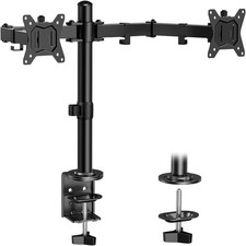 Ergonomic Dual Monitor Stand with Flexible Positioning, Holds up to 32