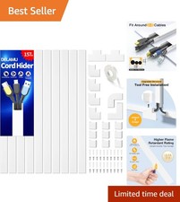 Easily Installable 157in White Wire Covers - Perfect Cable Management Solution picture