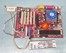 MSI K7T Turbo2 MS-6330 Socket A Motherboard w/CPU Fan I/O Shield USB    UNTESTED picture