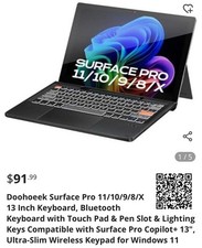 Doohoeek Surface Pro 11/10/9/8x 13 Inches Keyboard, Bluetooth Compatible picture