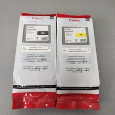 Genuine Canon PFI-207BK Black + PFI-207Y Yellow Ink Tank 300mL imagePROGRAF picture