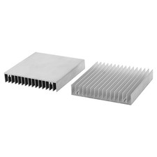 100x100x18mm Aluminum Heat Sink Radiator Fin Heatsink Silver Tone 2pcs picture