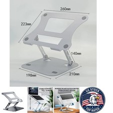 Laptop Stand Adjustable Carbon Steel Portable Foldable Up to 17 Inch - Silver picture