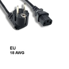 Kentek 6'ft 18AWG European Power Cord IEC60320 C13 to CEE 7/7 SCHUKO Right Angle picture