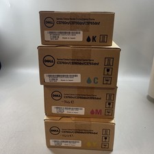 Dell C3760n C3760dn C3765dnf Genuine Toner Set CMYK MD8G4 XKGFP 1M4KP W8D60 picture