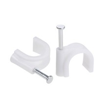 12mm Cable Wire Clips Nail-In Wire Nail Clamps Cord Organizer Tie Holder 100pcs picture