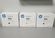 HP 768M Cyan, Magenta, Yellow DesignJet Ink Cartridge Lot of 3 Exp 2026 picture