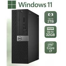 Dell Windows 11 Pro Desktop Computer Tower Intel i7 Up To 32GB RAM 2TB SSD/HDD picture