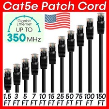 Black Cat5e Cable LAN Cat5e Patch Cord RJ45 Ethernet Modem Network Wire Lot picture