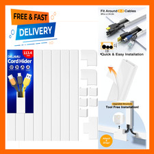 Wall Cable Raceway for Wires Self Adhesive 113.4 Inch, Paintable White Cord picture