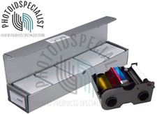 Fargo 45140 Color Ribbon YMCKO Replaces 45100 & 500 Blank White PVC Cards Bundle picture