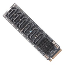 M.2 MKEY PCI-E Riser Card M.2 NVME To SATA3.0 PCIE To  6Gpbsx6-Port7437 picture
