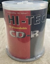 Hi-Tech CD-R Blank Discs (100 Pack) 16x 700mb/80 min New Sealed picture